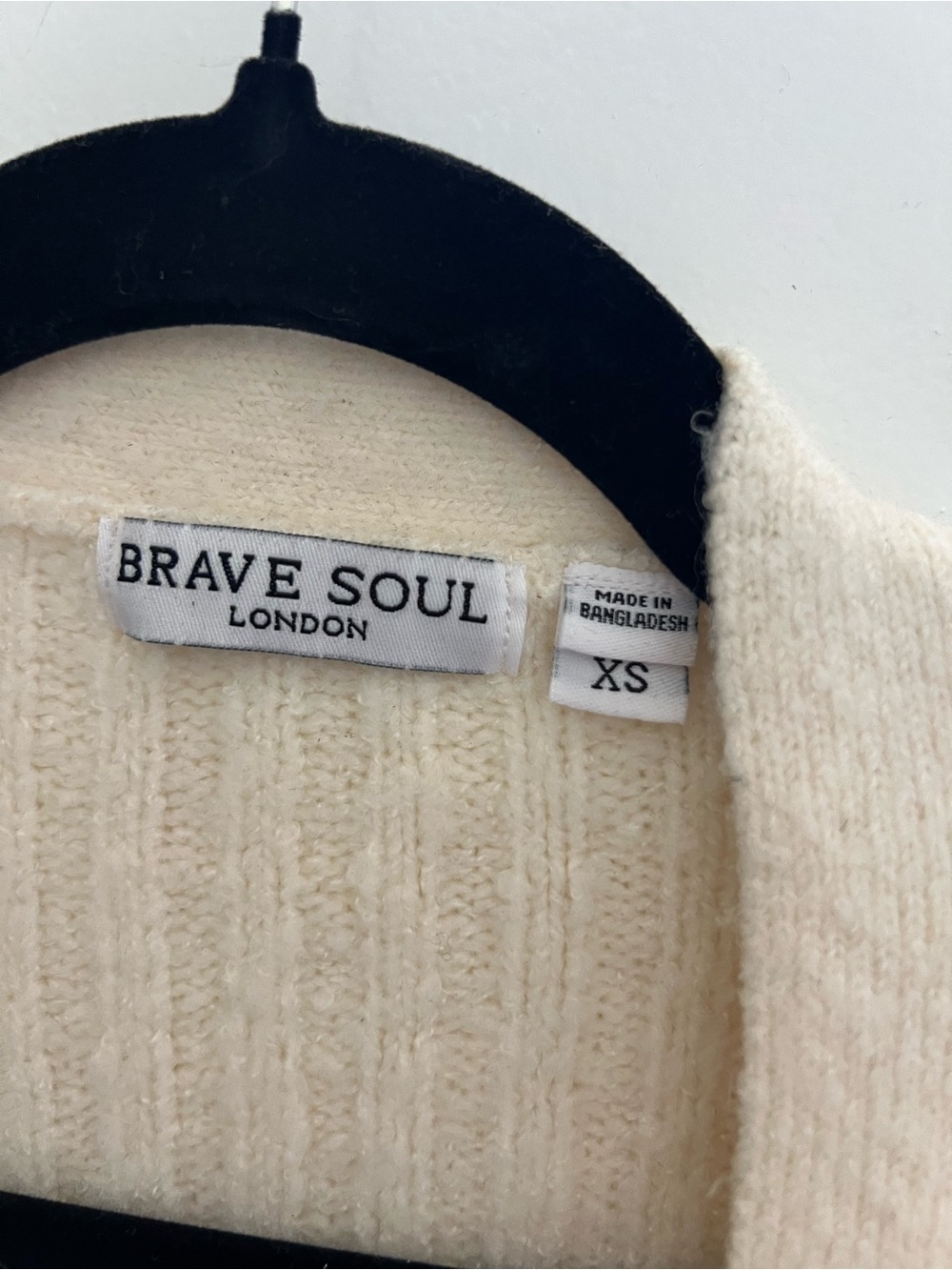 Brave Soul Ivory Ribbed Button-Up Cardigan - Picture 2 of 3
